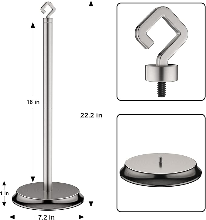 Toilet Paper Holder for Bathroom, Metal Free Standing Toilet Paper Storage - Image 2