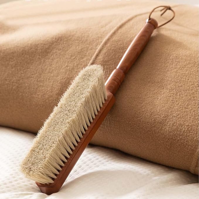 Hand Broom Brush, Hand Broom, Beech Wood Handle Horse Hair Brushs, 13.4 Inch - Image 5