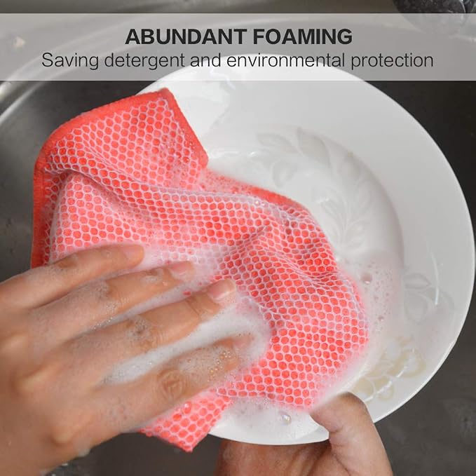 SINLAND 5 Color Assorted Microfiber Dish Cloth Towels Best Kitchen Cloths - Image 6