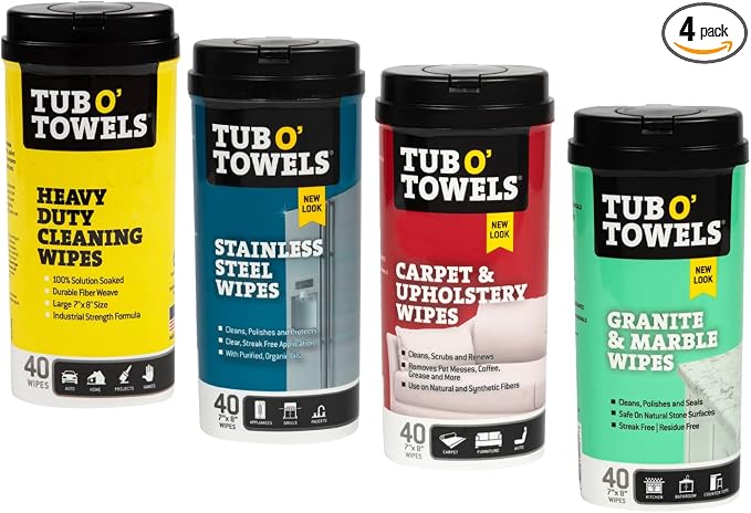 Tub O' Towels Household Cleaning Wipes Variety Pack by TubOTowels