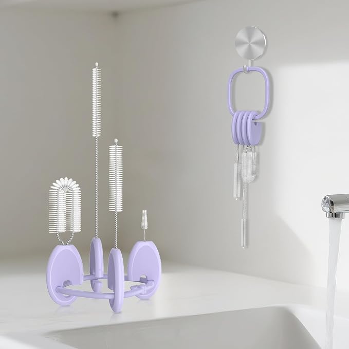 YOTIME Standing Straw Cleaner Brush Set, 4in1 Reusable Straw Brushes - Image 7