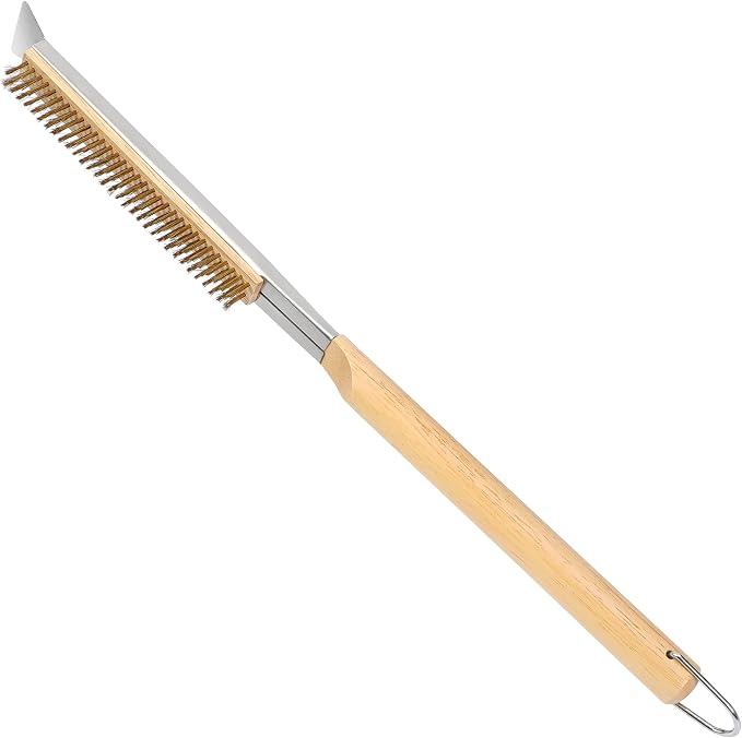 21'' Pizza Brush with Stainless Steel Stone Scraper by LeightszenHomeKitchen