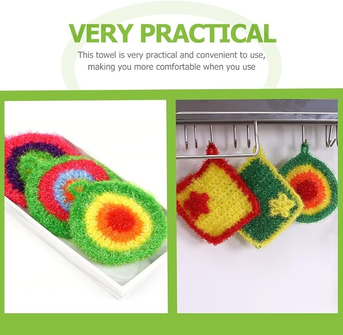5Pcs Dish Sponge Cleaning Scrubber, 6.3in Round Polyester Dishwashing Swedish - Image 6