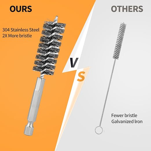 Bore Brush for Drill – 6pcs Stainless Steel Wire Tube Brush in Different Sizes - Image 5