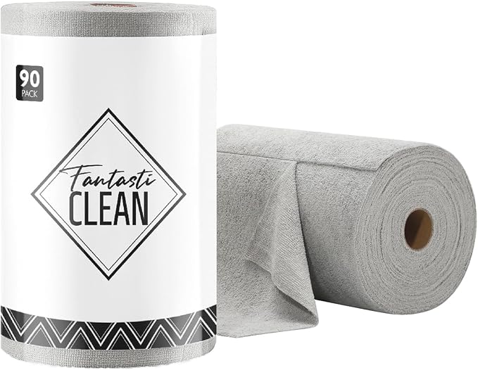 Fantasticlean Microfiber Cleaning Cloth Roll -90 Pack, Tear Away Microfiber by Fantasticlean