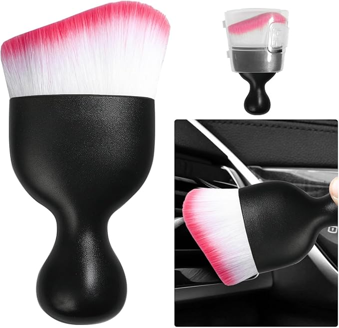 Ziciner Car Detailing Brush, Curved Soft Bristles Auto Removal Dust Collectors by Ziciner