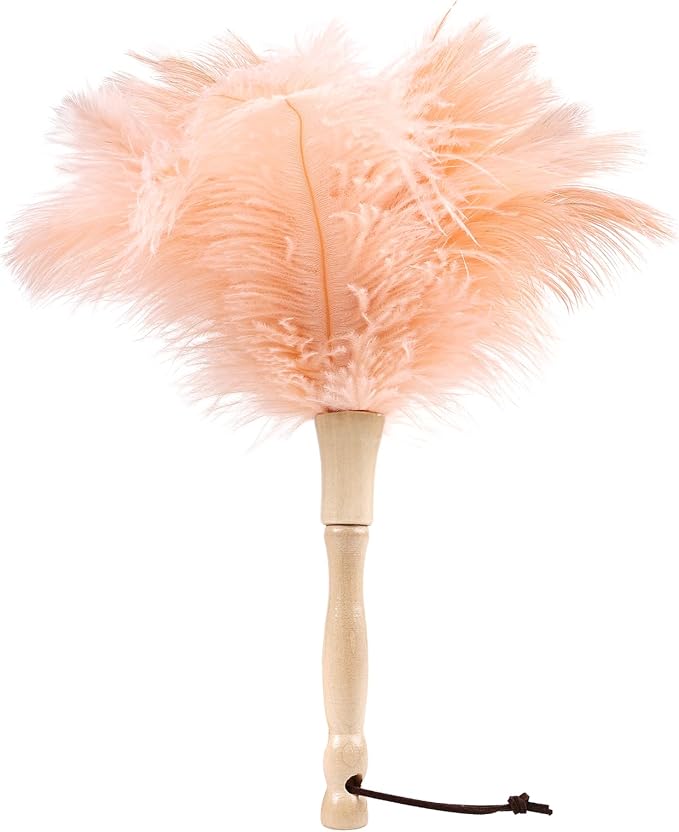 Ostrich Feather Duster 12 Inch Handheld Duster Supplies, Wooden Handle Feather by MehelloFeather