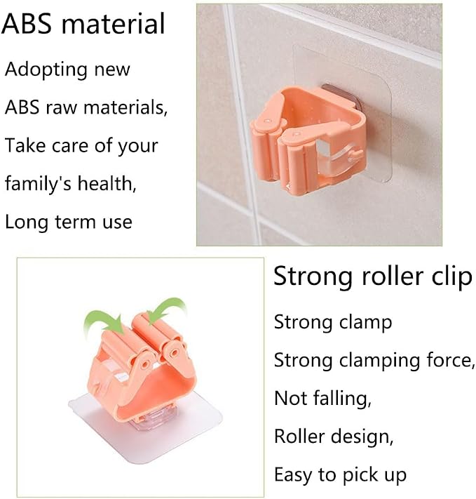 Broom And Mop Holder Clip 4 Pcs Mop Broom Wall Mounted Heavy Duty - Image 4