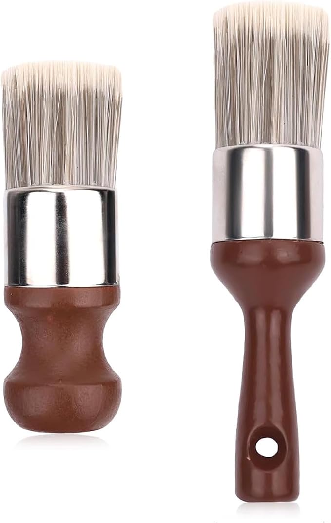2pcs Leather Upholstery Cleaning Brush Set, Ergonomic Long and Short Wax by Unknown