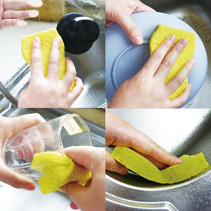 Cellulose Sponges Kitchen, for Washing Dishes, in Bulk, 24 Pack, 100% Natural - Image 6
