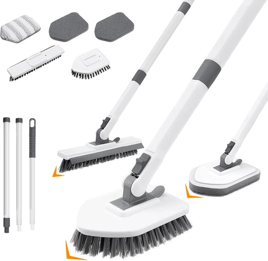 4 in 1 Shower Scrubber Cleaning Brush, Tub and Tile Scrubber by Bestnifly