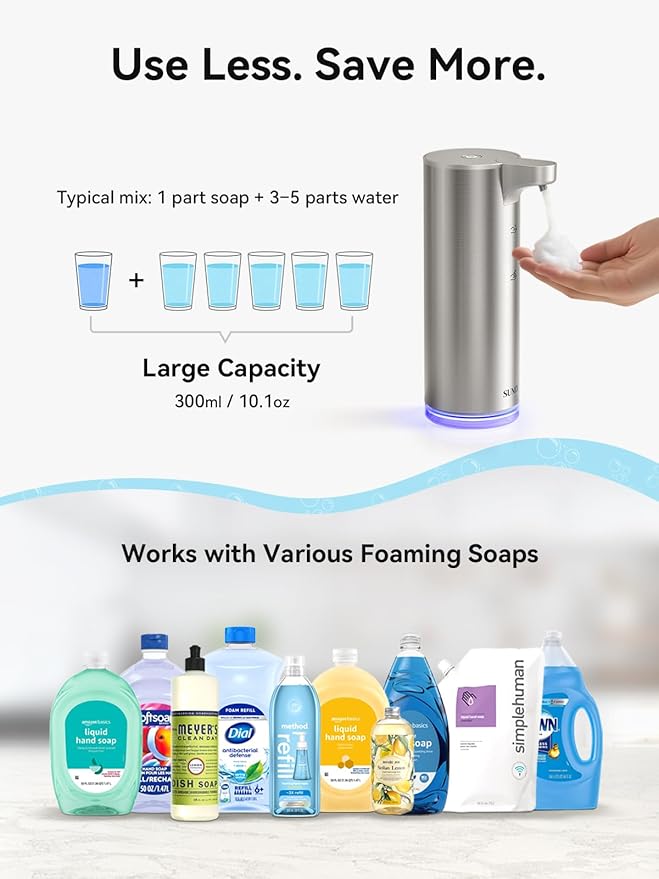 SUNLY Automatic Foam Soap Dispenser, 0.2s Fast Sensor, USB-C Rechargeable - Image 7
