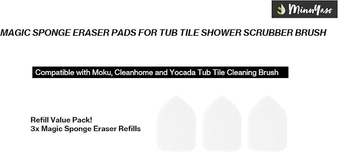 Magic Sponge Eraser Pads Fit Extendable Tub Tile Scrubber Brush | Magic Sponge - Image 3