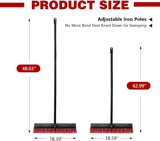 18 Inch Heavy Duty Push Broom Outdoor - Image 2