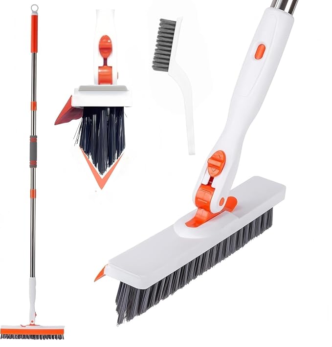 53''Grout Cleaning Brush with Long Handle, Grout Cleaner Brush by SZLFKJ