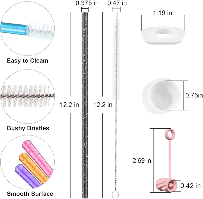 6 PCS Replacement Straws with Cover Spill Toppers - Image 2