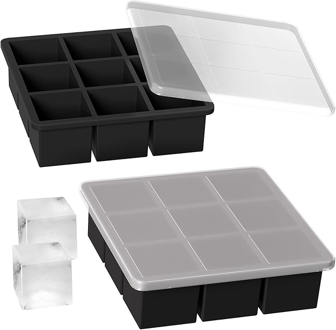 WonderWorld Ice Cube Tray, 9 Portions Gaint Silicone Freezer Tray by Unknown