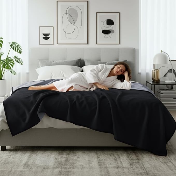 Waterproof Blanket for Bed Couch Sofa, 40''x60'' Reversible & Washable, Fleece and Flannel Waterproof Mat, Water Resistant Bed Cover, Leakproof Mattress Protector(Dark Grey/Light Grey)