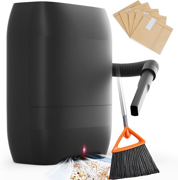 Touchless Automatic Vacuum Dustpan, Bagged Canister Vacuum by Hiwoor