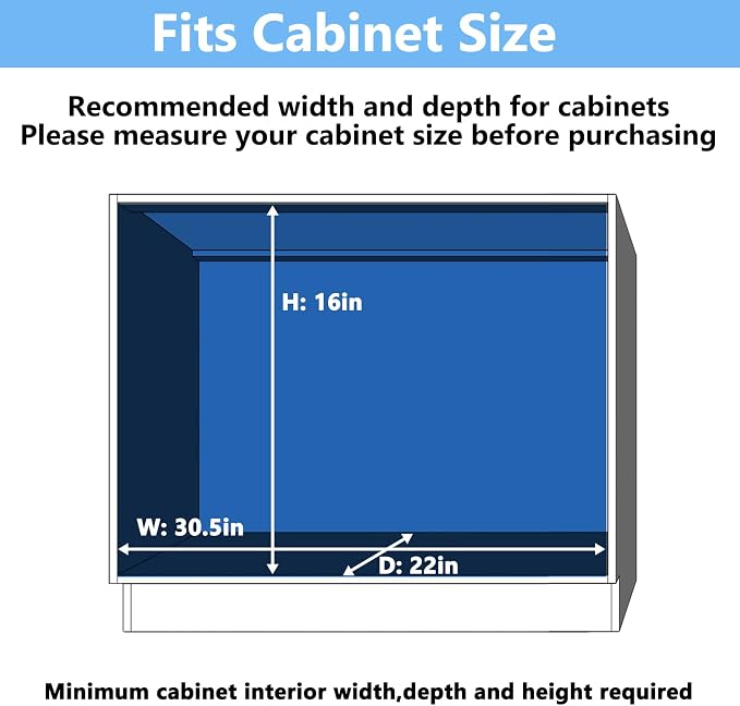 2 Tier Individual Pull Out Cabinet Organizer 30" W x 21½" D, Heavy Duty Cabinet - Image 4
