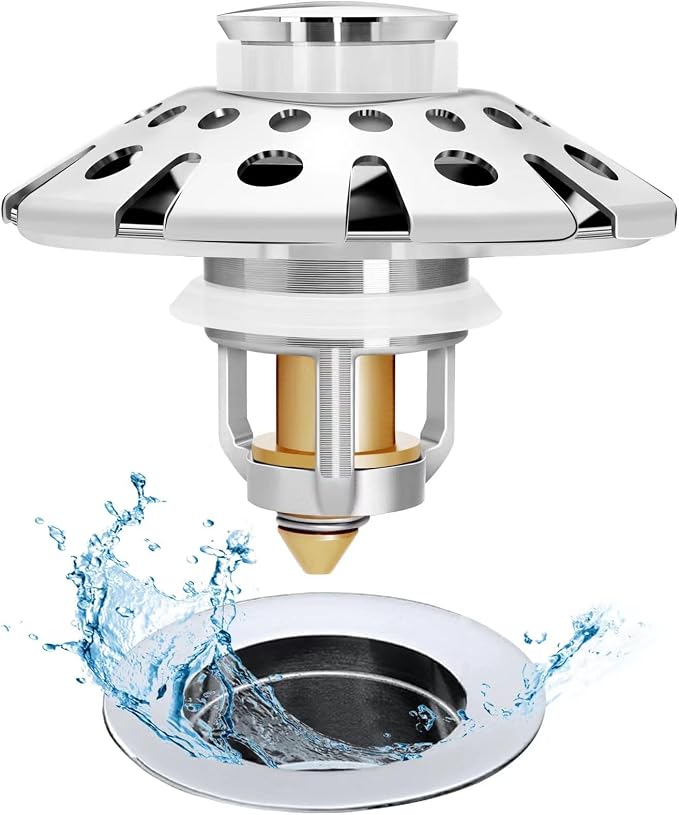 Bathroom Sink Stopper, Sink Hair Catcher, Bathroom Sink Drain Strainer Pop Up by AzWzzTubDrainStopper