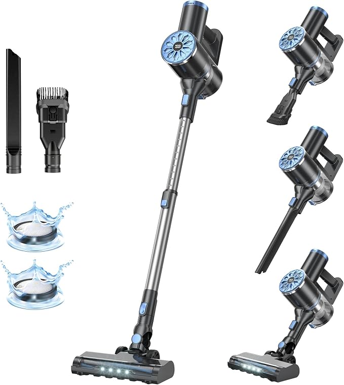 Cordless Vacuum Cleaner with Self-Standing, LED Screen Stick Vacuum Cleaners by Unknown