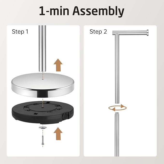 KES Toilet Paper Holder Free Standing 26" H, Toilet Paper Holder Stand - Image 7