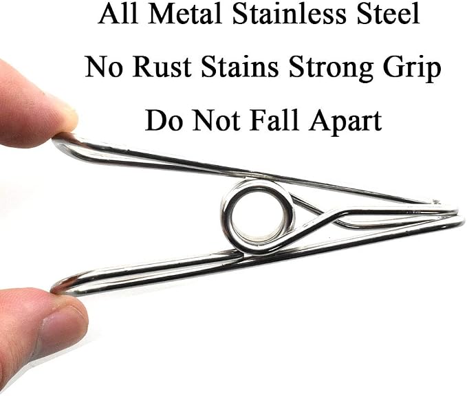 HAHIYO Clothespins Chip Clips All Metal Stainless Steel No Rust Stains Strong - Image 5