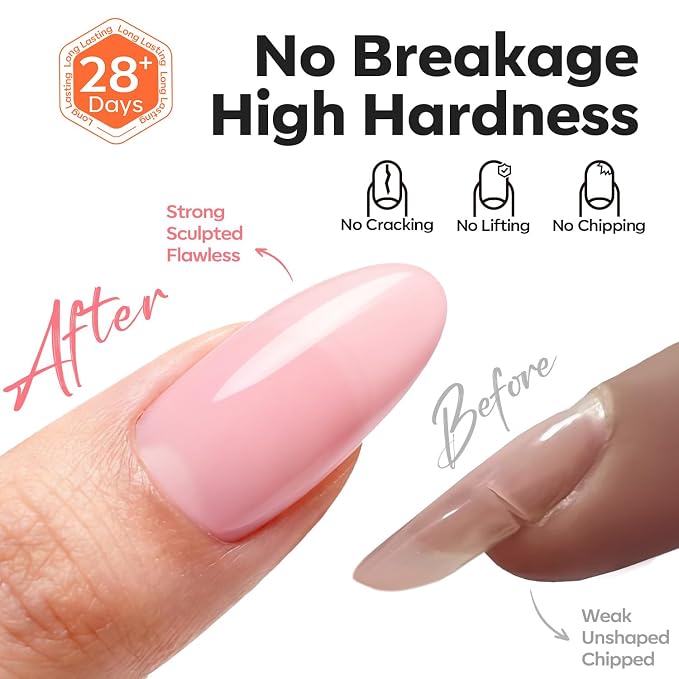 modelones Builder Nail Gel 3 Colors French Tip, 10-in-One Builder Clear Nude - Image 3