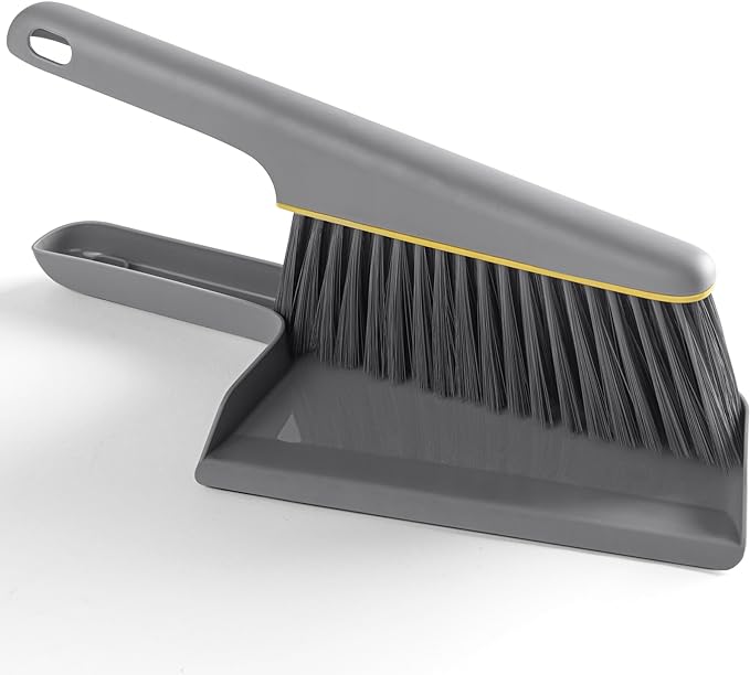 Small Broom and Dustpan Set, Hand Mini Dust-Pan and Brush, Handheld Portable by Lumkew