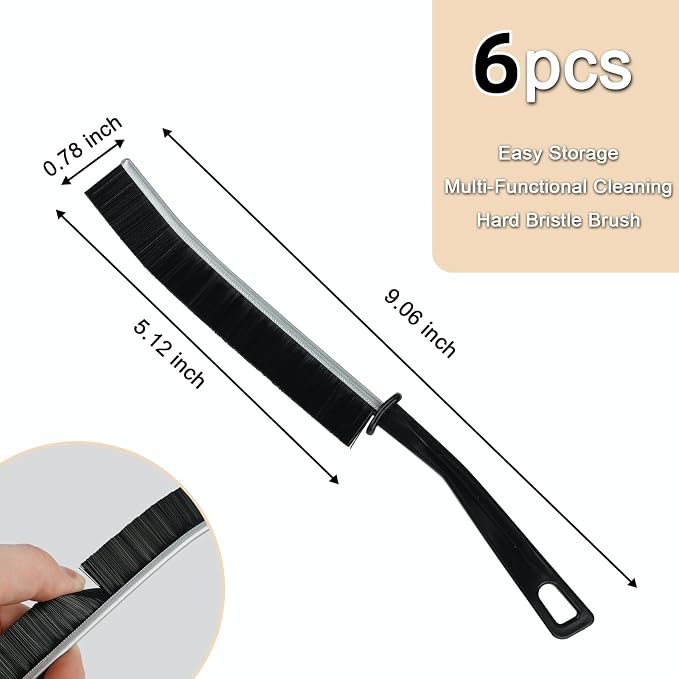 6PCS Crevice Cleaning Brush, Gap Cleaning Brush, Slim Flat Curved Brush - Image 2