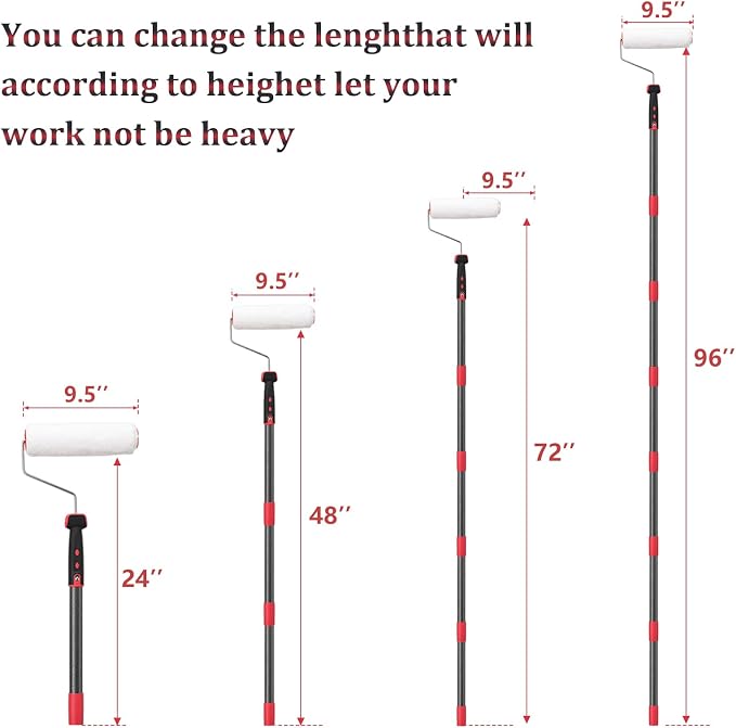 Paint Roller extension pole, 48in Brush kit Multi-Function Paint Roller kit - Image 3