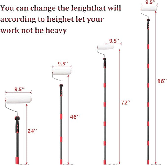 Multi-Function Paint Roller Kit - 72in Stainless Steel Pole - Image 2