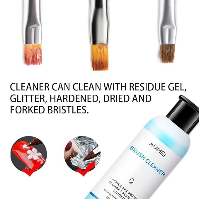 AIJIMEI Nail Brush Cleaner 120ml Gel Solution - Image 4