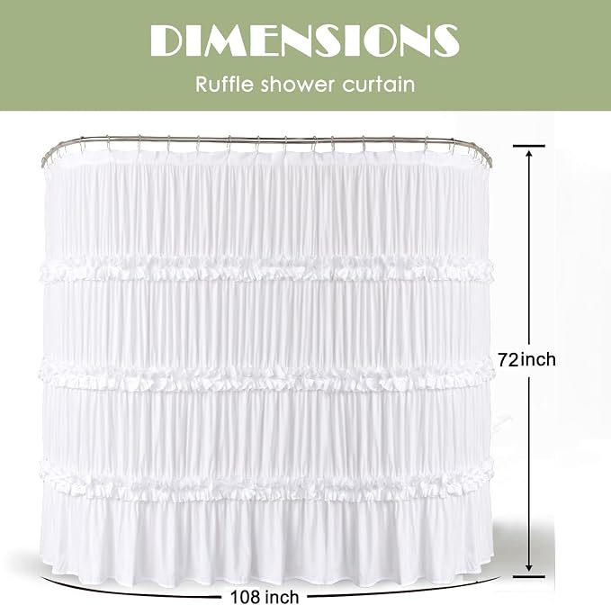 Extra Wide Shower Curtain 108" W x 72" L, Vintage Handcrafted Bow Tie Bath - Image 6