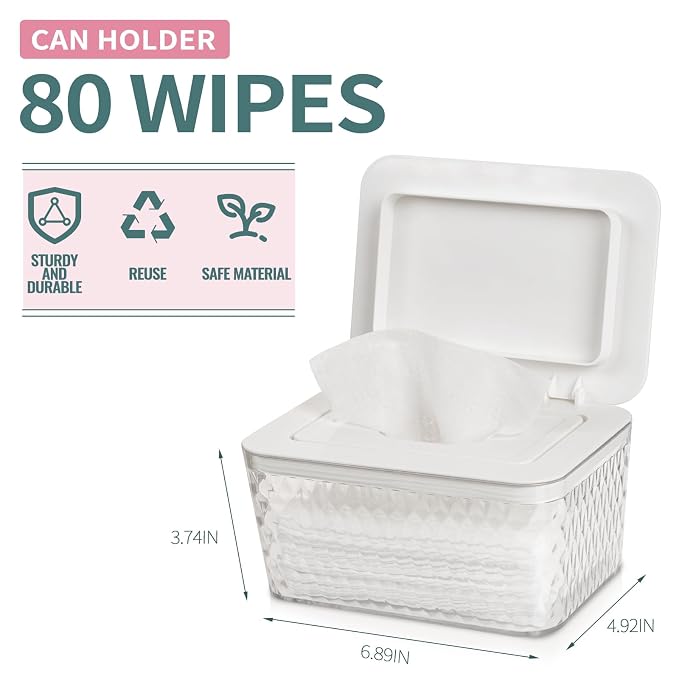 Wipes Dispenser, One-Handed Operation Wipe Holder - Image 2