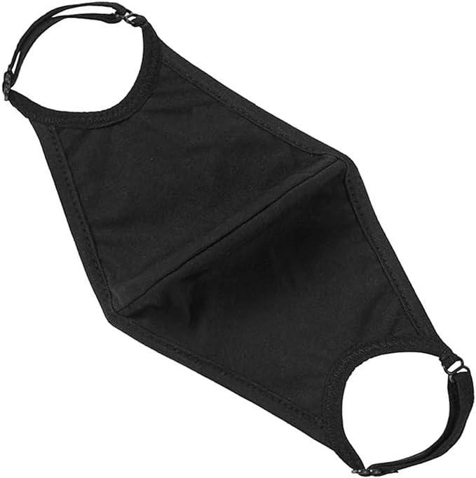 Black Cloth Face Mask 3 Pack, Reusable and Breathable Face Covering - Image 3