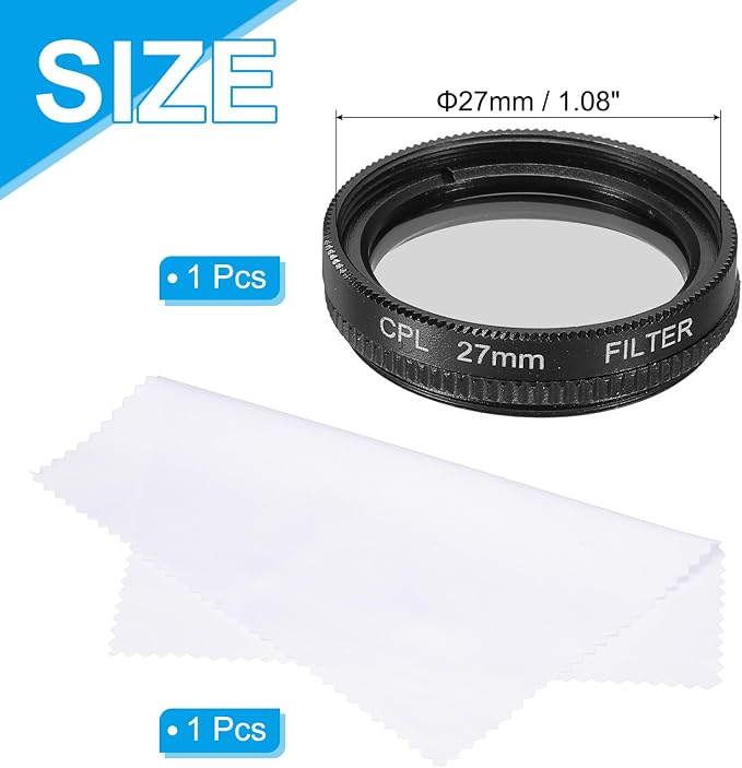 MECCANIXITY 27mm Circular Polarizer Filter, Double Sided Multi-Layer Coatings - Image 2