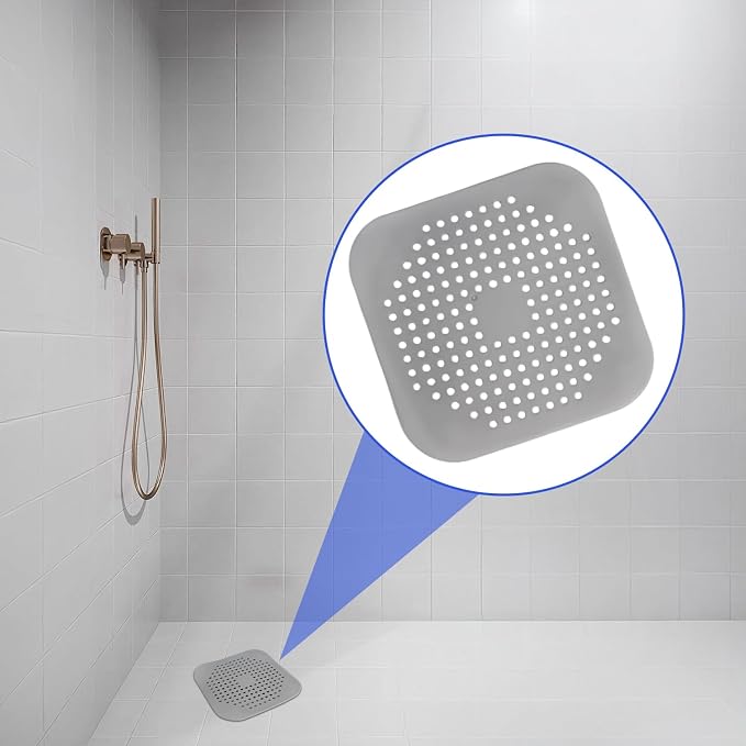 4 Pack Shower Drain Hair Catcher, Silicone Hair Stopper - Image 7