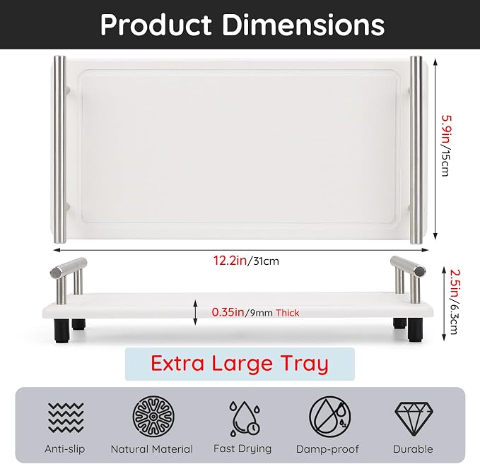 Segbeauty 12x6in Quick Dry Stone Sink Tray, Water Absorbent Instant Drying - Image 4