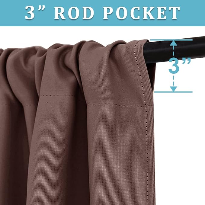 RYB HOME Blackout Curtains for Kitchen, Small Window Curtains Blinds, Thermal - Image 3