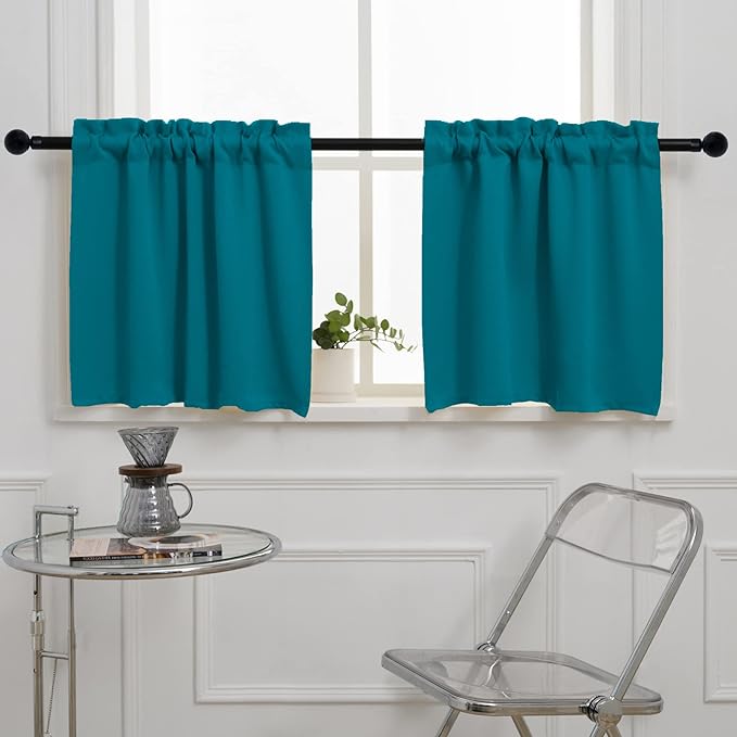 Pickluc Teal Cafe Curtain by PICKLUC