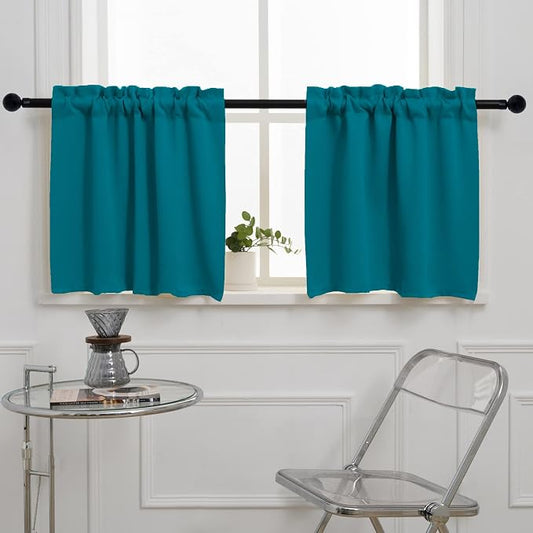 Pickluc Teal Cafe Curtain by PICKLUC