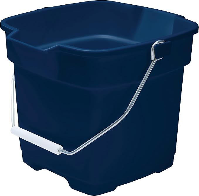 Rubbermaid Roughneck Square Bucket 12-Quart Blue Sturdy Pail Bucket Organizer by Rubbermaid