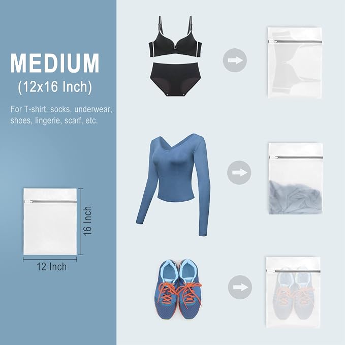 Muchfun 4Pcs Durable Fine Mesh Laundry Bags - Image 6