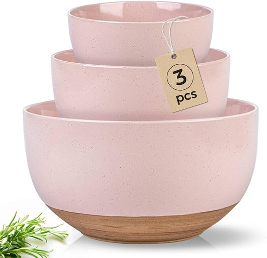 AmorArc Ceramic Mixing Bowls|Nesting Bowls Set of 3 by AmorArc