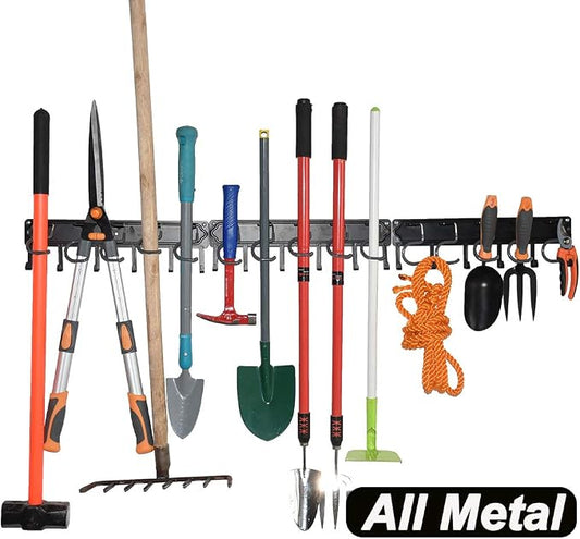 YueTong All Metal Garden Tool Organizer, Adjustable Garage Wall Organizers and by YueTong