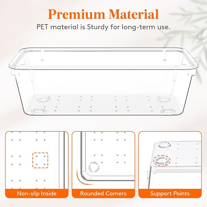 Lifewit 12 Pcs Large Bathroom Drawer Organizers, 3 Sizes Clear Plastic Storage - Image 4