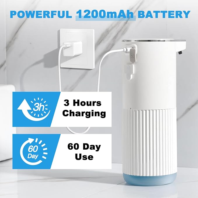 Automatic Soap Dispenser, 2 Pack White Touchless Liquid Soap Dispenser - Image 5