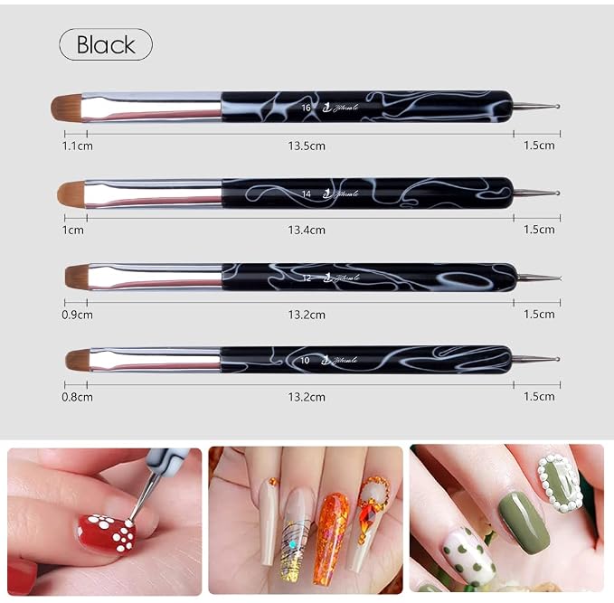 French Nail Brush, YIHUALE 2 Way French Gel Acrylic Nail Art Kolinsky Brush - Image 2